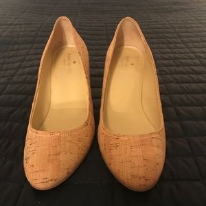Kate Spade 'Kiki' Cork Leather Wedge Pumps